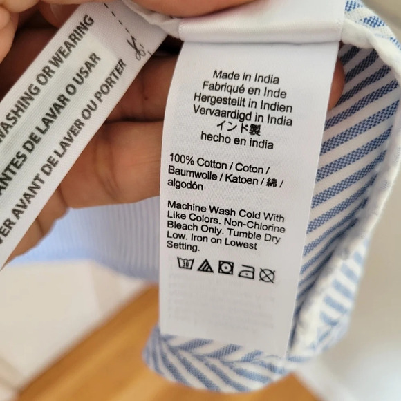 J. Crew Oxford White Blue Cotton A-line Shirtdress Size 0 - Picture 13 of 16